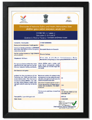 Factory Operating License